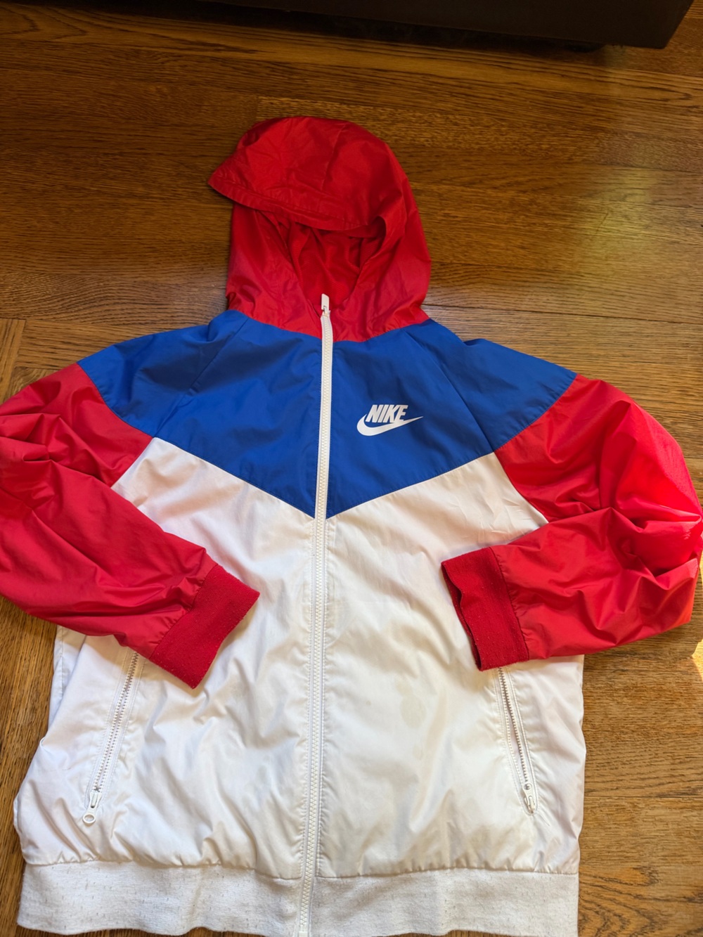 Nike Kids Colorblock Windbreaker Jacket - Red, Blue, White